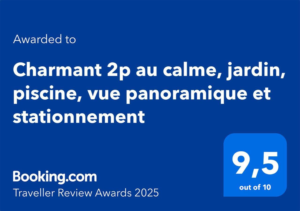 Charmant 2P Au Calme, Jardin, Piscine, Vue Panoramique Et Stationnement Villeneuve-Loubet Εξωτερικό φωτογραφία